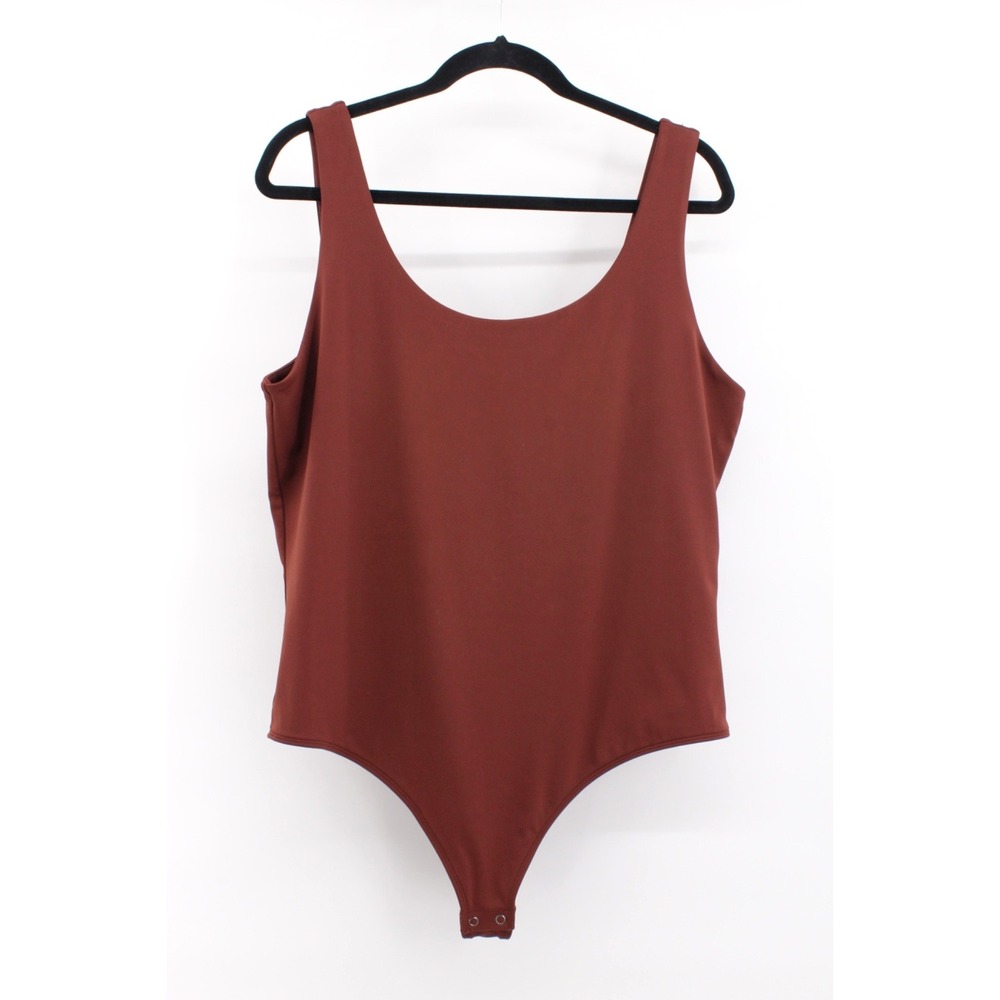 Express sleeveless body‎ contour thong bodysuit women's XL Cognac Brown